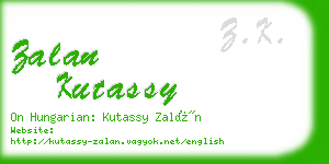 zalan kutassy business card